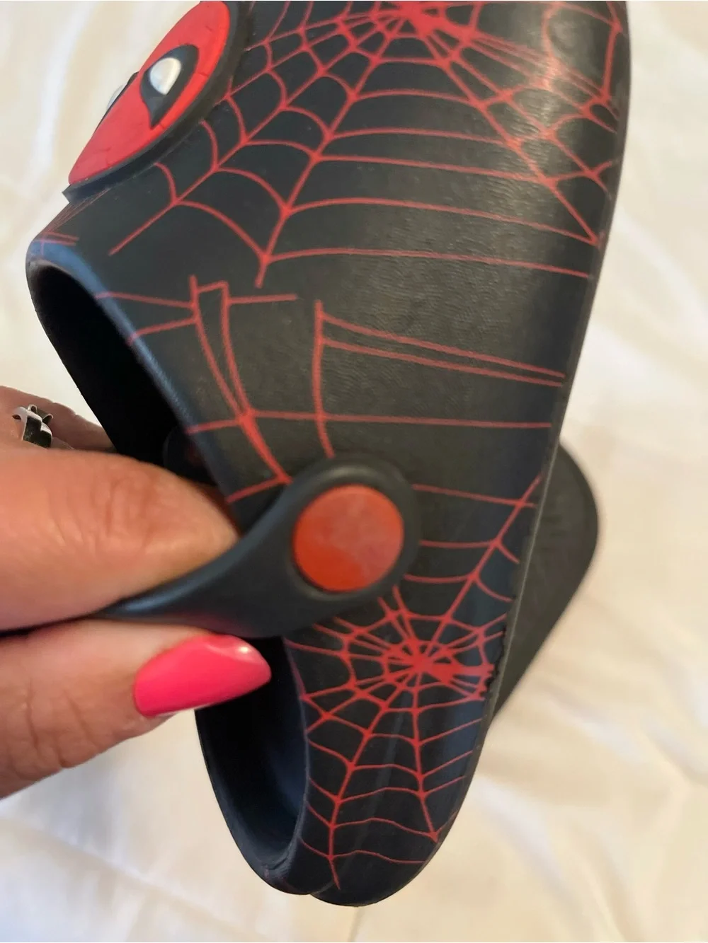Marvel Kids Black and Red Spider-Man Slip On Clog Sandals kids size 11